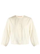 Brock Collection Thierry Puff-sleeved Cotton And Silk-blend Blouse