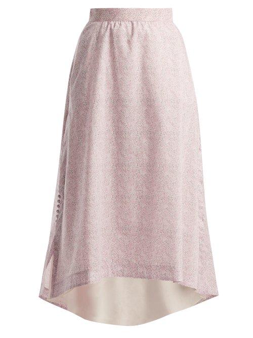 Matchesfashion.com Loewe - Liberty Print Cotton Poplin Skirt - Womens - Pink Print