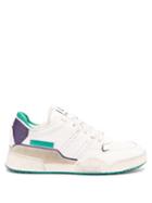 Isabel Marant - Emre Distressed Leather Trainers - Womens - White Multi