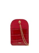 Matchesfashion.com Chlo - Walden Necklace Chain Leather Cardholder - Womens - Red