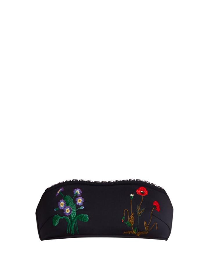 Stella Mccartney Botanical-embroidered Bandeau Bikini Top
