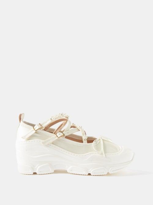 Simone Rocha - Beaded Trek-sole Ballerina Pumps - Womens - Ivory