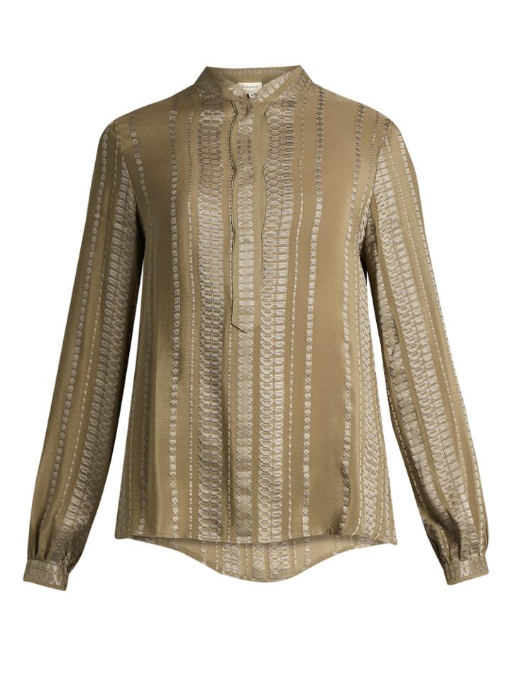Zeus + Dione Hera Geometric-jacquard Silk-blend Shirt