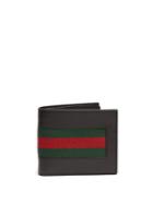 Gucci Web-striped Bi-fold Leather Wallet
