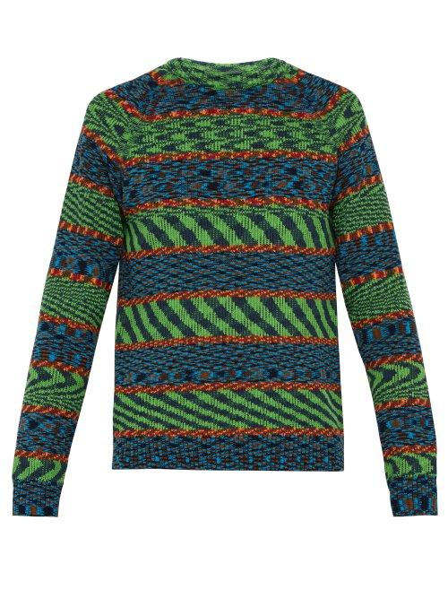 Matchesfashion.com Missoni - Cotton Crew Neck Sweater - Mens - Green Multi
