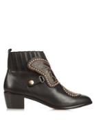 Sophia Webster Karina Butterfly Studded Leather Ankle Boots
