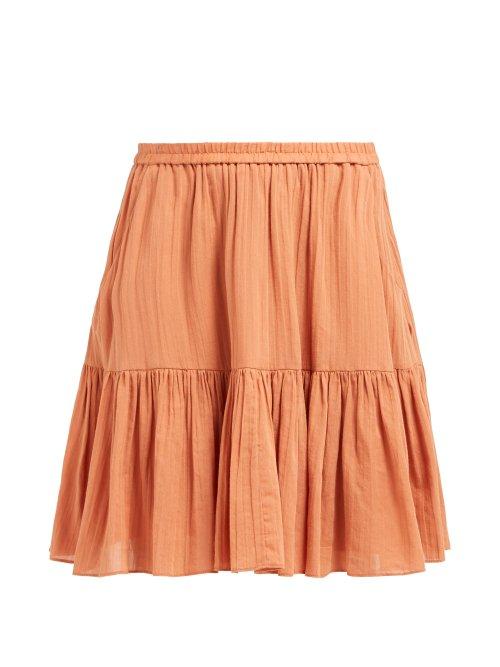 Matchesfashion.com Loup Charmant - Pomona Gathered Organic Cotton Skirt - Womens - Dark Orange