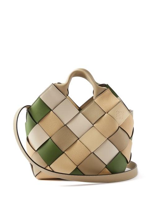 Loewe - Surplus Small Woven-leather Bag - Womens - Cream Multi