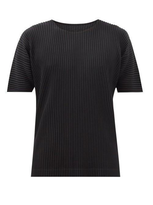Homme Pliss Issey Miyake - Technical-pleated Jersey T-shirt - Mens - Black