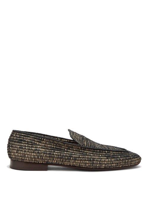 Matchesfashion.com Casablanca 1942 - Cesare Woven Raffia Loafers - Mens - Black Cream