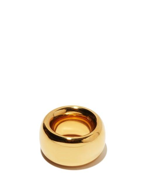 Matchesfashion.com Bottega Veneta - Maxi-halo 18k-gold-plated Sterling-silver Ring - Womens - Gold
