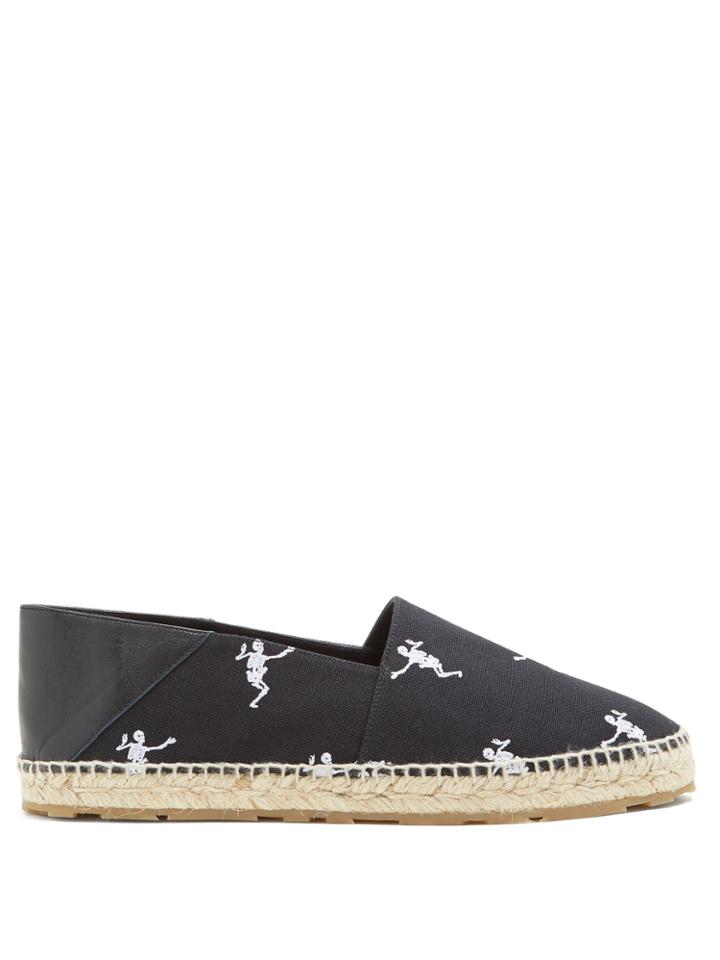 Alexander Mcqueen Skeleton-jacquard Foldable-heel Espadrilles