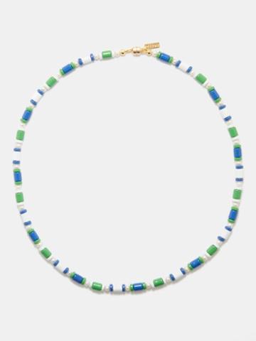 Liou - Catania Pearl, Enamel & 14kt Gold-plated Necklace - Mens - Multi