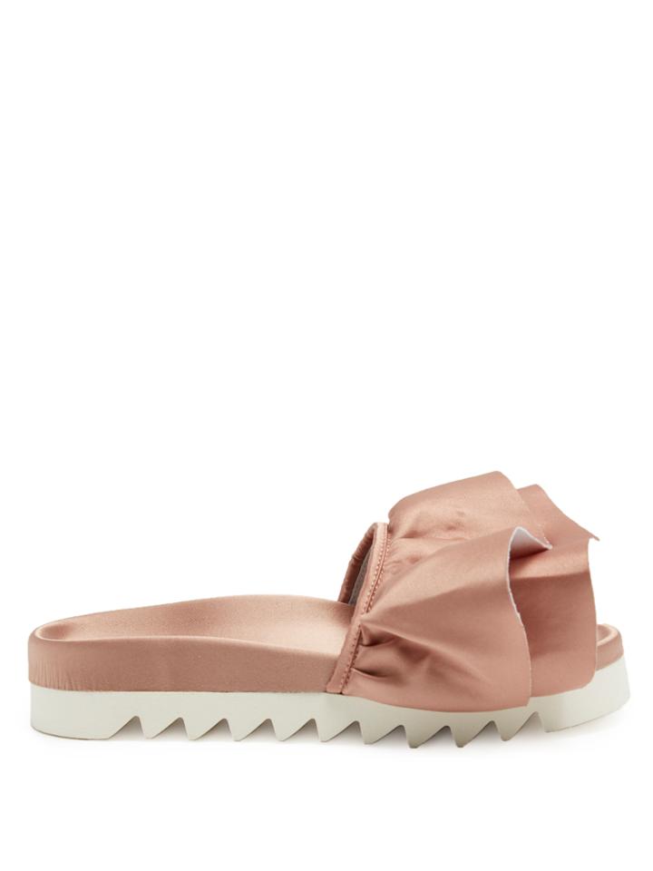 Joshua Sanders Satin Layered Platform Slides