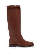 Matchesfashion.com Burberry - Redgrave Knee-high Leather Boots - Womens - Tan