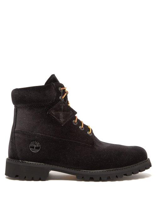 Matchesfashion.com Off-white - X Timberland Velour Boots - Mens - Black