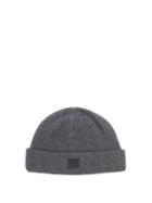Matchesfashion.com Acne Studios - Kansy Face Ribbed Wool Blend Beanie Hat - Mens - Dark Grey