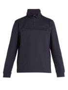 Matchesfashion.com A.p.c. - High Neck Zip Up Cotton Sweatshirt - Mens - Navy