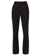 Matchesfashion.com Valentino - Flared Cuff Virgin Wool Blend Twill Trousers - Womens - Black