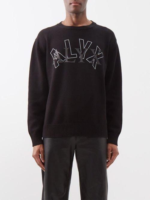 1017 Alyx 9sm - Double Logo-print Cotton-jersey Sweatshirt - Mens - Black