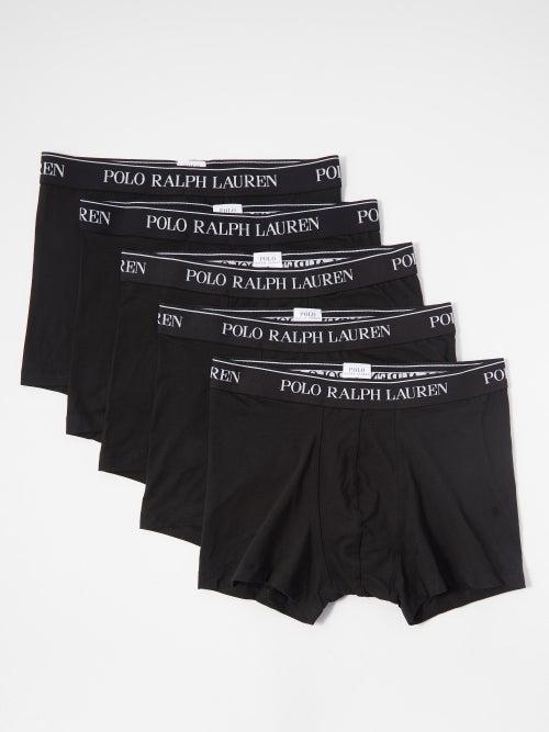 Polo Ralph Lauren - Pack Of Five Logo-print Cotton-blend Trunks - Mens - Black
