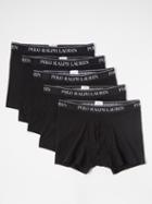 Polo Ralph Lauren - Pack Of Five Logo-print Cotton-blend Trunks - Mens - Black