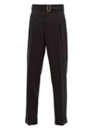 Matchesfashion.com Officine Gnrale - Pierre Buckled Wool Twill Trousers - Womens - Black