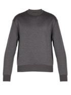 Matchesfashion.com Prada - Pintucked Sleeve Cotton Blend Sweatshirt - Mens - Dark Grey