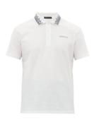 Matchesfashion.com Versace - Embroidered Collar Cotton Polo Shirt - Mens - White