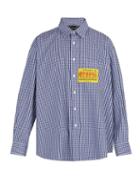 Matchesfashion.com Martine Rose - Oversized Patch Cotton Shirt - Mens - Blue Multi