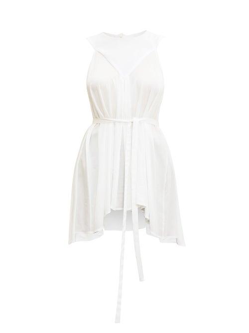 Matchesfashion.com Ann Demeulemeester - Waist-tie Gathered Blouse - Womens - White
