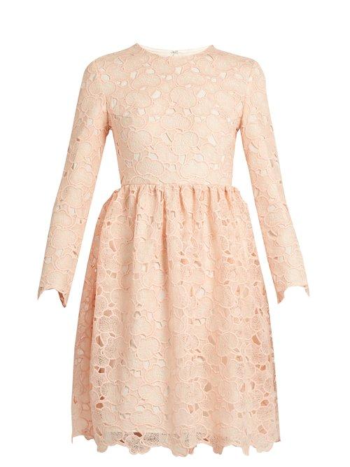 Matchesfashion.com Huishan Zhang - Axelia Cloud Lace Long Sleeved Dress - Womens - Light Pink
