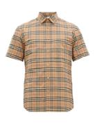 Matchesfashion.com Burberry - George Vintage Check Cotton Blend Shirt - Mens - Camel