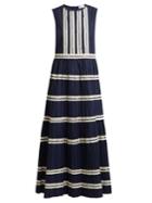 Redvalentino Bead-embellished Striped Cotton Dress