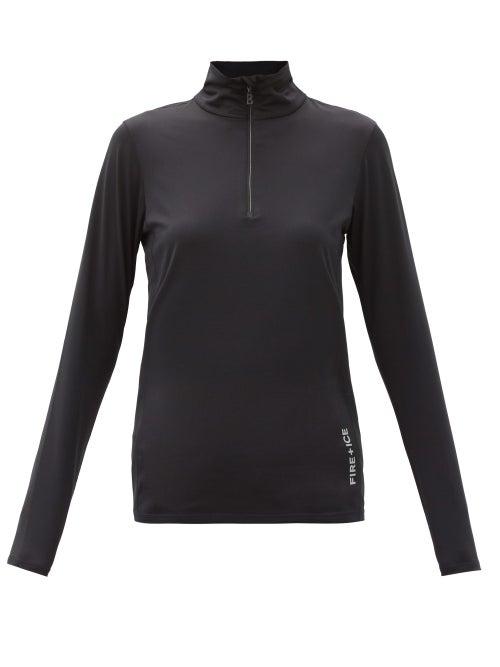 Matchesfashion.com Bogner Fire+ice - Margo Quarter-zip Jersey Base-layer Top - Womens - Black