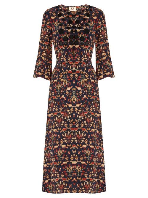 Figue Dhalia Embellished Silk Dress
