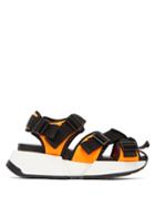 Matchesfashion.com Mm6 Maison Margiela - Safety Multi Strap Platform Sandals - Womens - Black Orange
