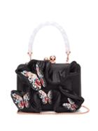 Matchesfashion.com Sophia Webster - Vivi Lilico Butterfly Appliqud Satin Clutch - Womens - Black Multi