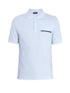 Matchesfashion.com Berluti - Contrast Trim Cotton Blend Polo Shirt - Mens - Light Blue