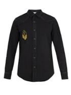 Saint Laurent Monogram Badge-print Denim Shirt