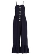 See By Chloé Square-neck Seersucker Jumpsuit