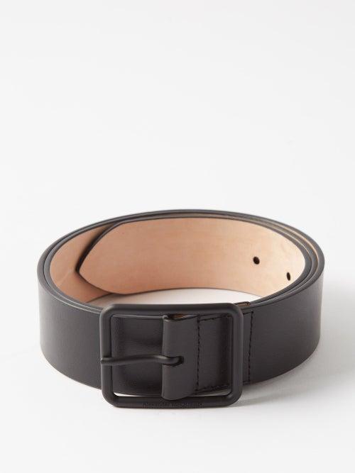 Alexander Mcqueen - Graffiti Logo-print Leather Belt - Mens - Black