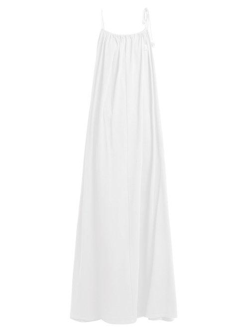 Matchesfashion.com The Row - Dresia Gathered Pima Cotton Maxi Dress - Womens - White