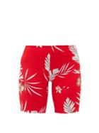 Matchesfashion.com Paco Rabanne - Hawaiian-print Jersey Cycling Shorts - Womens - Red Print