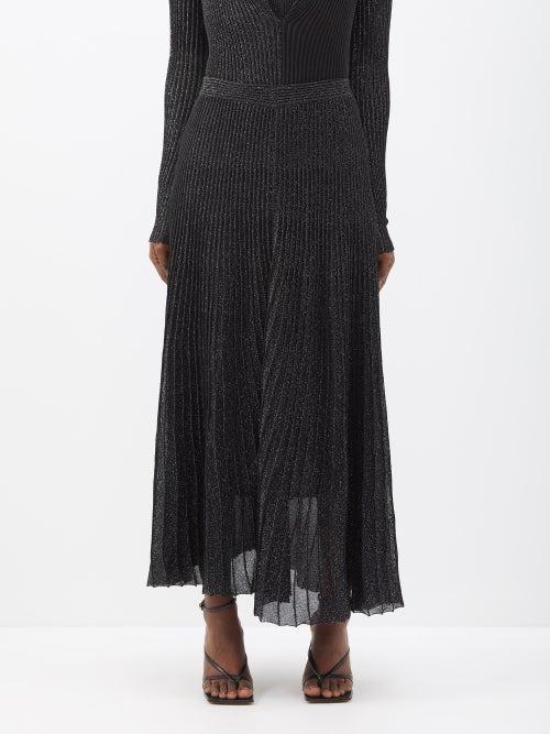 Proenza Schouler - Re-edition 2014 Metallic-knit Midi Skirt - Womens - Black