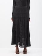 Proenza Schouler - Re-edition 2014 Metallic-knit Midi Skirt - Womens - Black