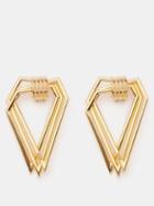 Gucci - Geometric Triangle Clip Earrings - Womens - Yellow Gold