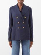 Fortela - Bobbie Double-breasted Wool-flannel Jacket - Womens - Blue