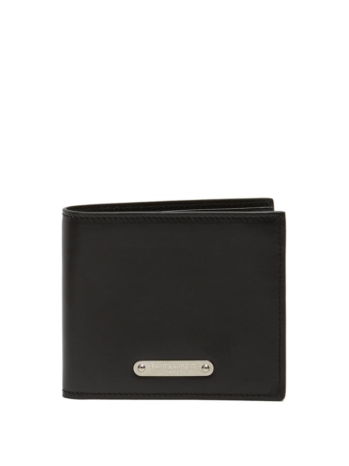 Saint Laurent Logo-plaque Bi-fold Leather Wallet