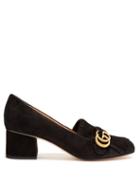 Matchesfashion.com Gucci - Marmont Fringed Suede Loafers - Womens - Black